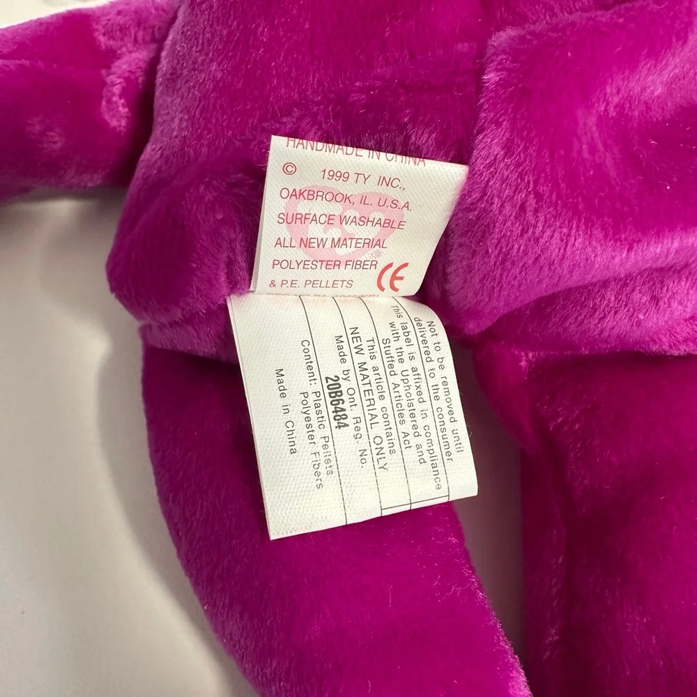 Ty Beanie Baby Millennium Bear Purple Plush Toy 1999 Canadian Tush Tag NEW NWT